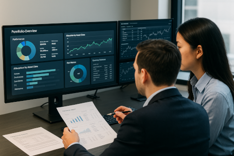 multi-asset portfolio platform—centralized holdings, bespoke reports, and drill-downs by asset, strategy, currency & benchmark across equities, fixed income, derivatives, FX & alternatives—to monitor risk, see true performance, and act faster.